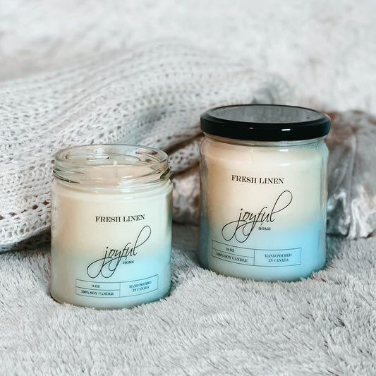 Fresh Linen 8oz & 16oz Soy Wax Candles
