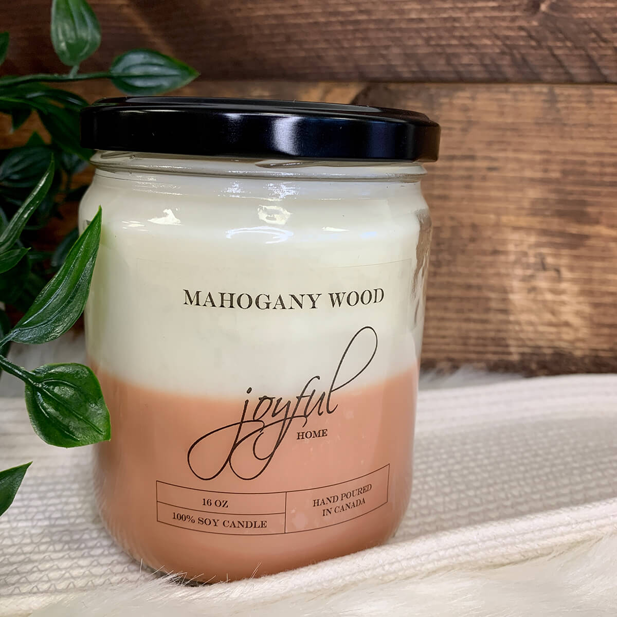 Mahogany Wood 16oz Soy Wax Candle