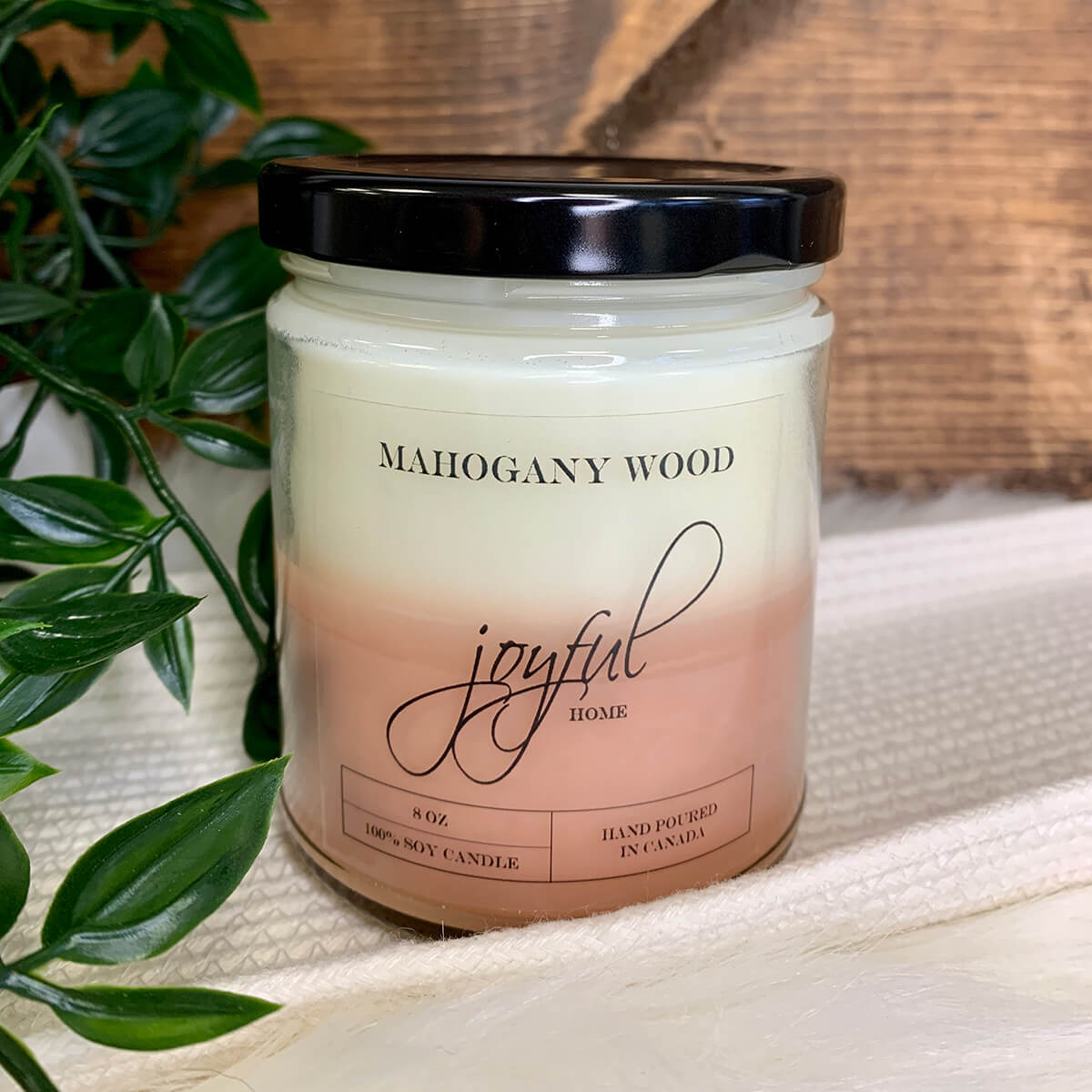 Mahogany Wood 8oz Soy Wax Candle