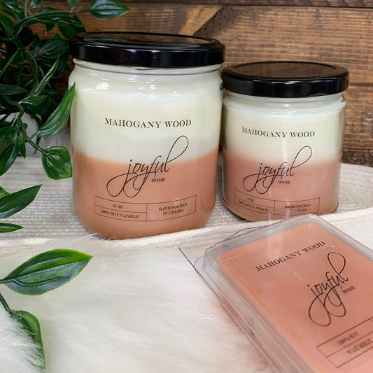 Mahogany Wood Soy Wax Candles & Melts