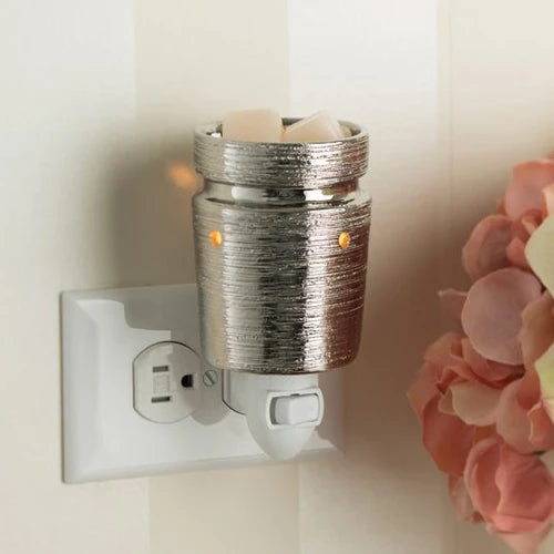 Candlewarmers Brushed Chrome Pluggable Wax Warmer Candlewarmers Brushed Chrome Pluggable Wax Warmer