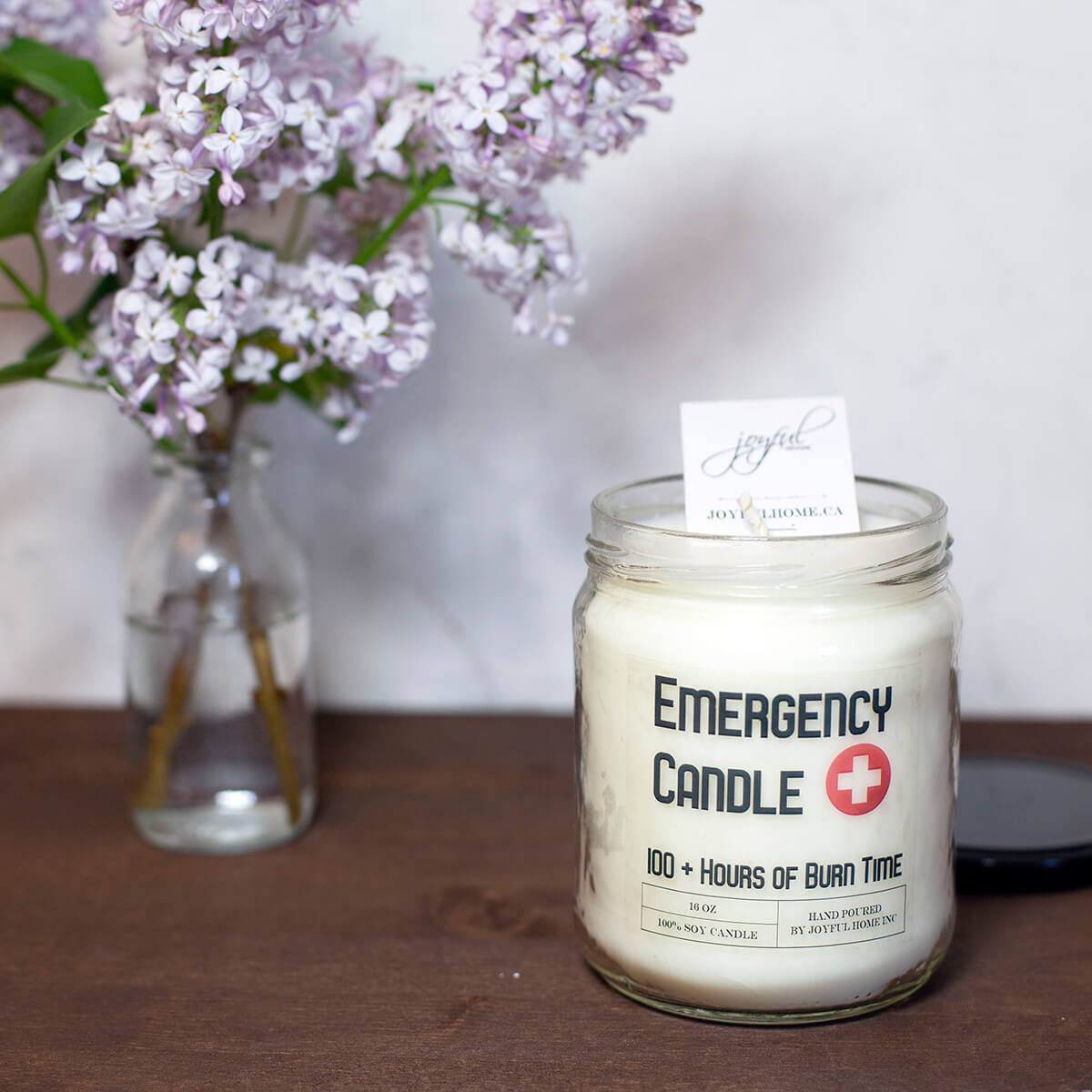 Emergency 16oz Unscented Soy Wax Candle