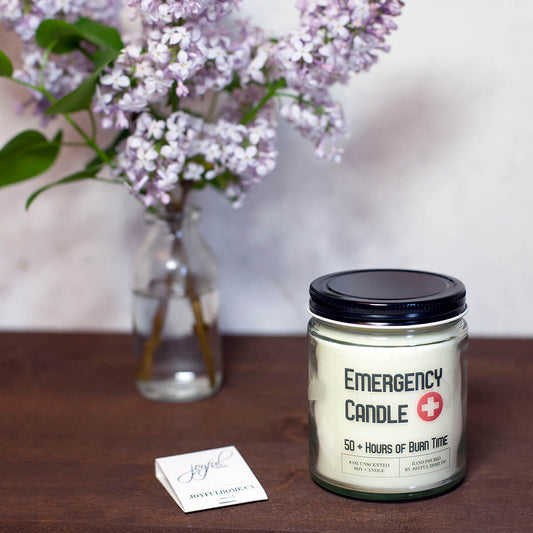 Emergency 8oz Unscented Soy Wax Candle