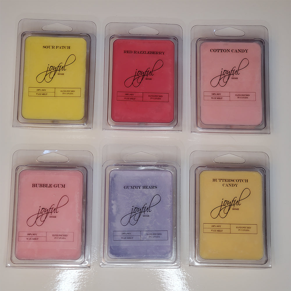 The Candle Collection - Wax Melts - Sour Patch, Red Razzleberries, Cotton Candy, Bubble Gum, Gummy Bears, Butterscotch Candy