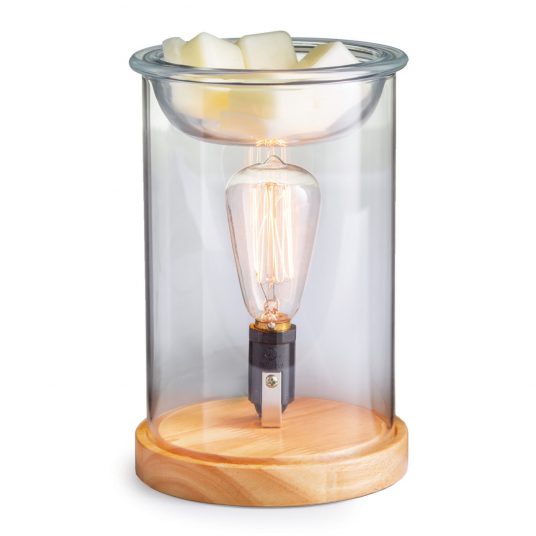 Wood & Glass Illumination Fragrance Warmer (vintage style bulb)