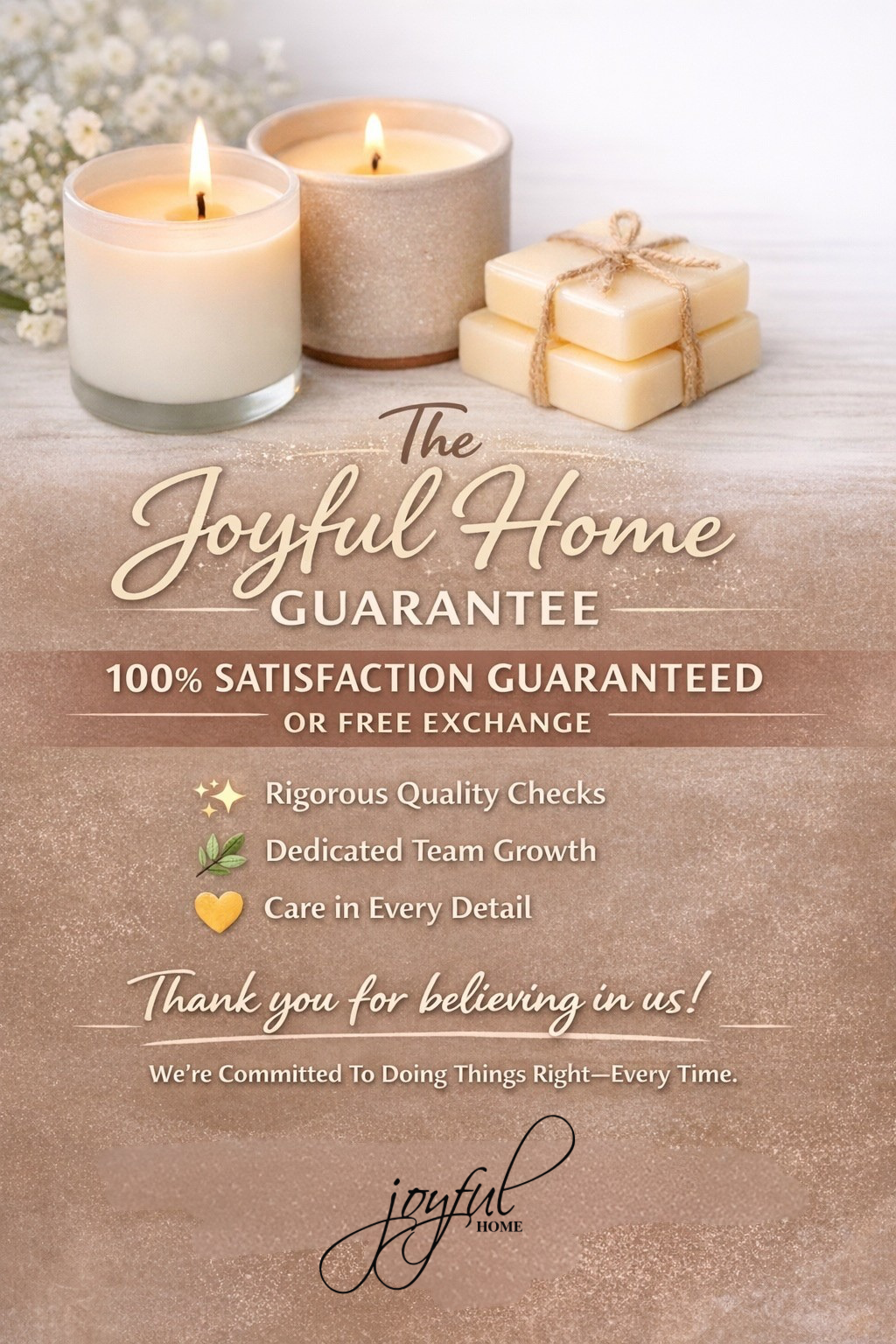 Joyful Home Quality Guarantee