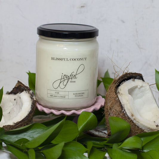 blissful coconut - soy wax candle - 16oz