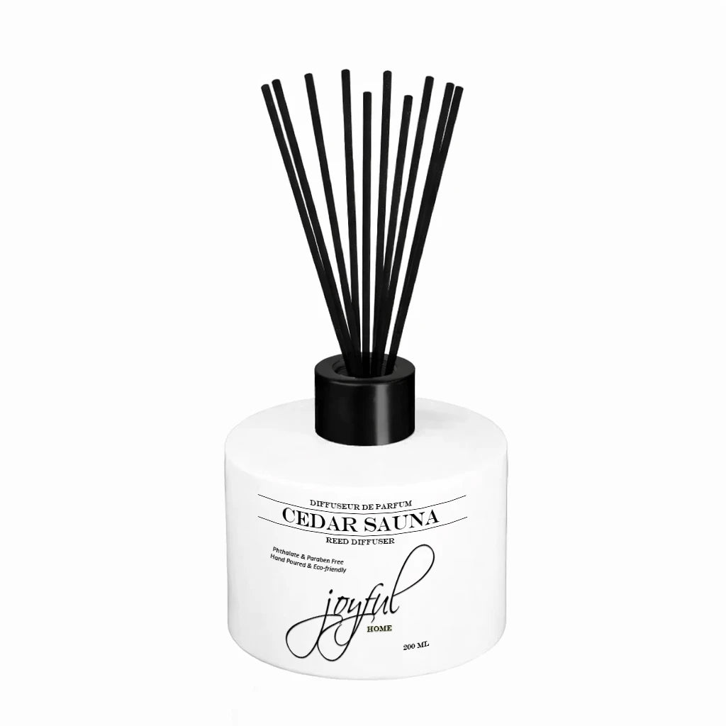 Cedar Sauna Reed Diffuser with Black Lid