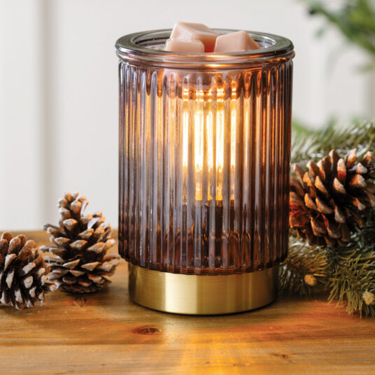 Candlewarmers Black Fluted Glass Illumination Wax Warmer 1