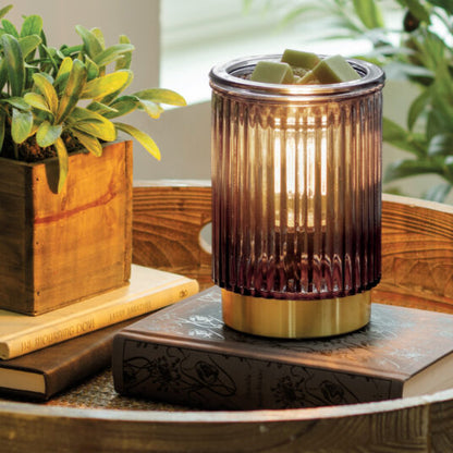 Candlewarmers Black Fluted Glass Illumination Wax Warmer 2