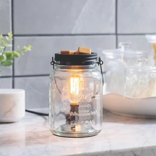 Candlewarmers Glass Mason Jar Vintage Bulb Illumination Wax Warmer 1