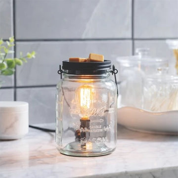Candlewarmers Glass Mason Jar Vintage Bulb Illumination Wax Warmer 1