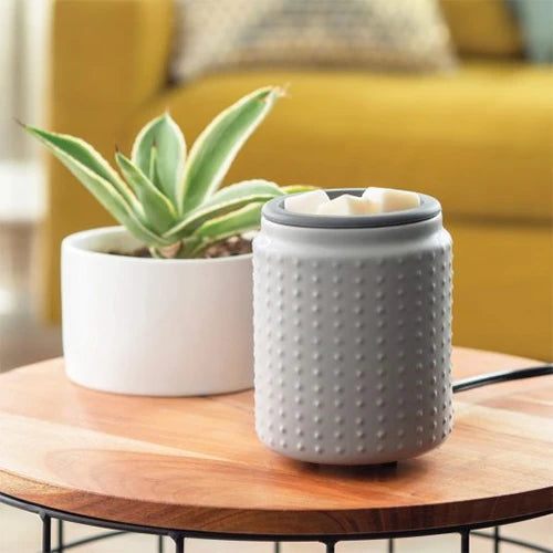 Candlewarmers Gray Hobnail Flip Dish Wax Warmer 1