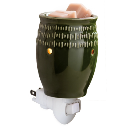 Candlewarmers Green Etched Pluggable Wax Warmer 2