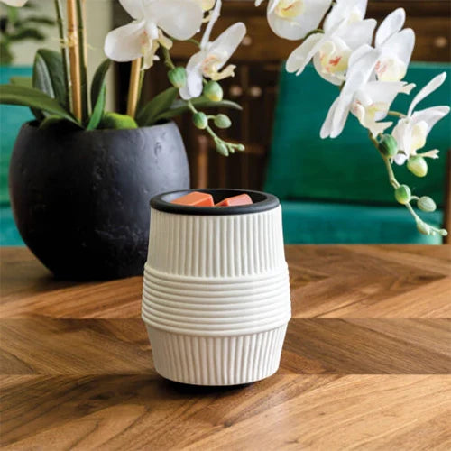 Candlewarmers Porcelain Ridges Flip Dish Wax Warmer