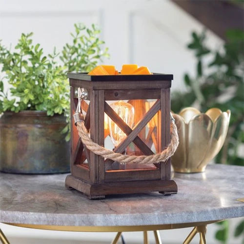 Candlewarmers Walnut And Rope Illumination Wax Warmer 1