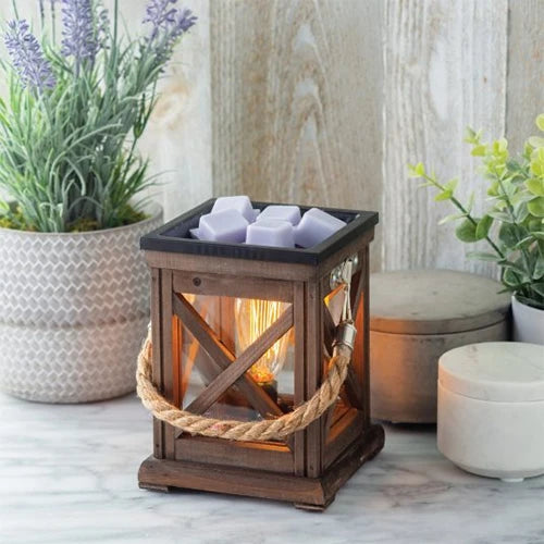 Candlewarmers Walnut And Rope Illumination Wax Warmer 2