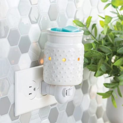 Candlewarmers White Hobnail Pluggable Wax Warmer 2