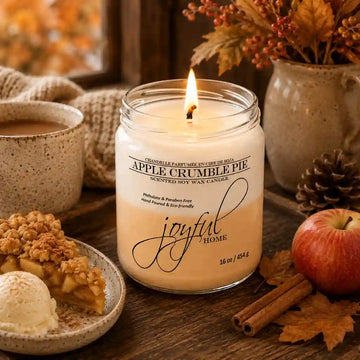 Joyful Home Apple Crumble Pie Soy Wax Candle 16oz Scene