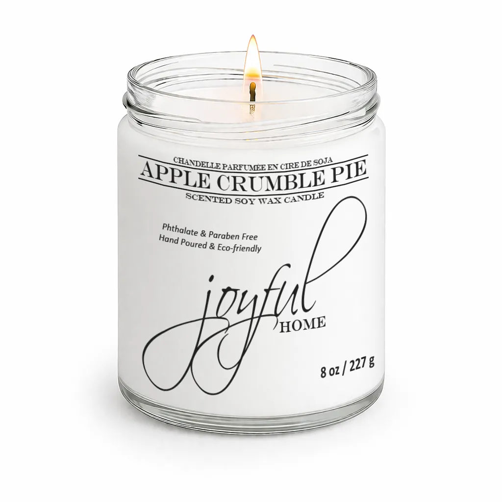 Joyful Home Apple Crumble Pie Soy Wax Candle 8oz Dye Free
