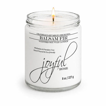 Joyful Home Balsam Fir Soy Wax Candle 8oz Dye Free