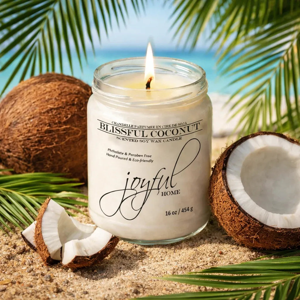 Joyful Home Blissful Coconut Soy Wax Candle 16oz Scene