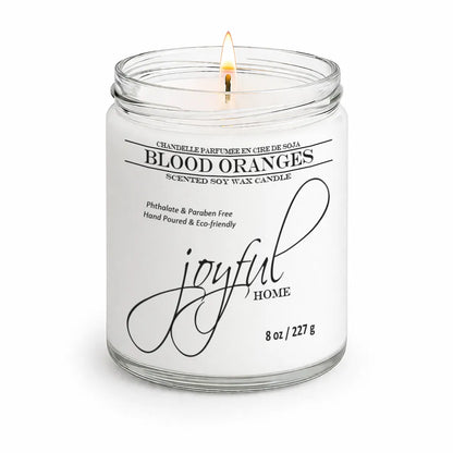 Joyful Home Blood Oranges Soy Wax Candle 8oz Dye Free