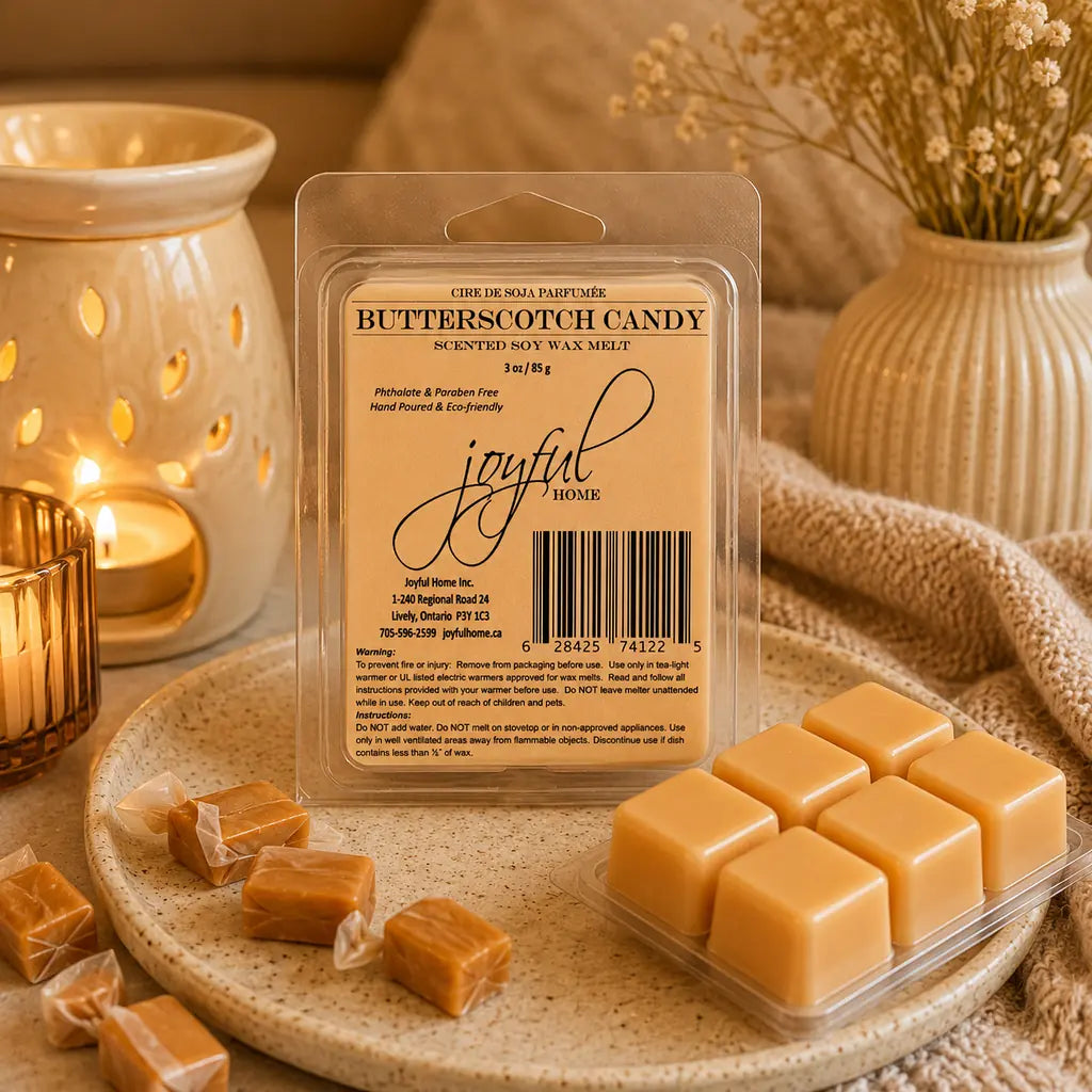 Joyful Home Butterscotch Candle Soy Wax Melt Scene