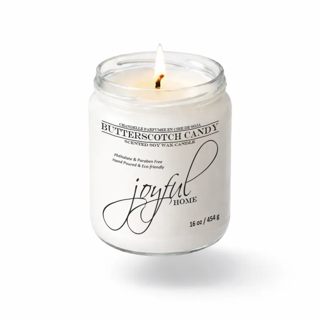 Joyful Home Butterscotch Candy Soy Wax Candle 16oz Dye Free