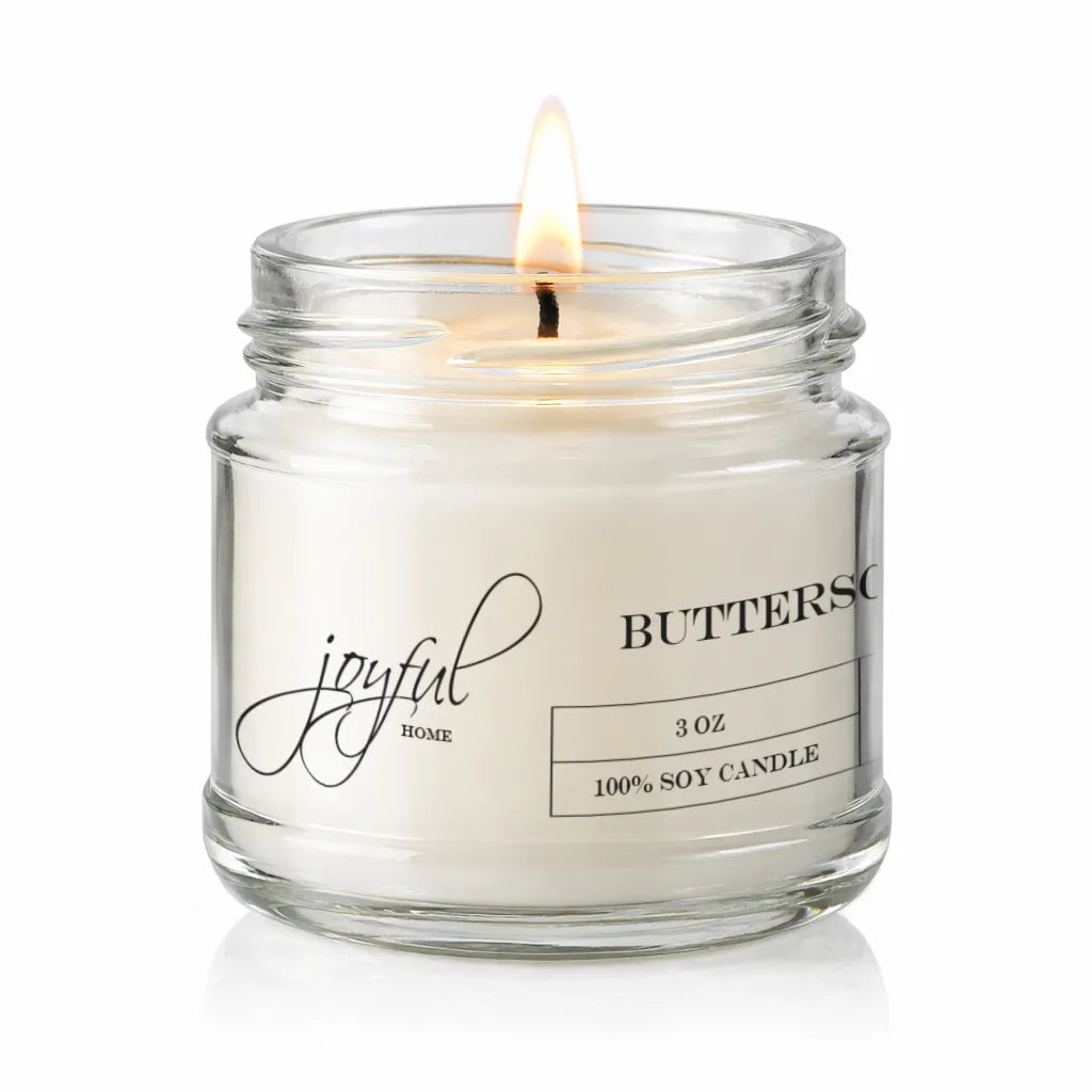 Joyful Home Butterscotch Candy Soy Wax Candle 3oz Dye Free