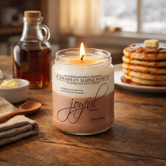 Joyful Home Canadian Maple Syrup Soy Wax Candle 16oz Scene