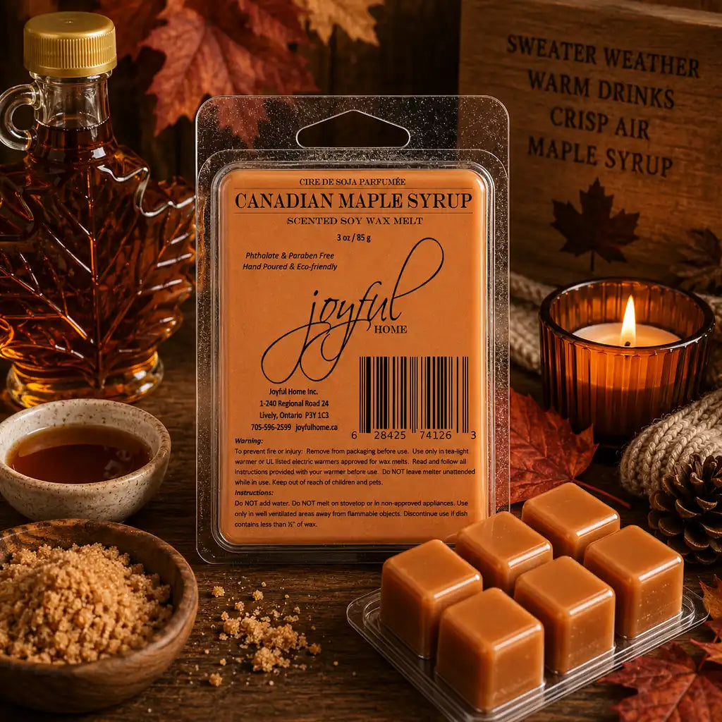 Joyful Home Canadian Maple Syrup Soy Wax Melt Scene