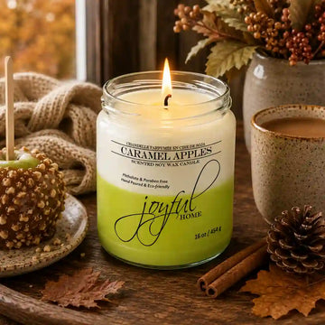 Joyful Home Caramel Apples Soy Wax Candle 16oz Scene