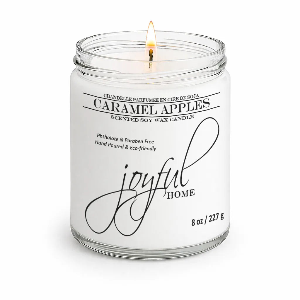 Joyful Home Caramel Apples Soy Wax Candle 8oz Dye Free