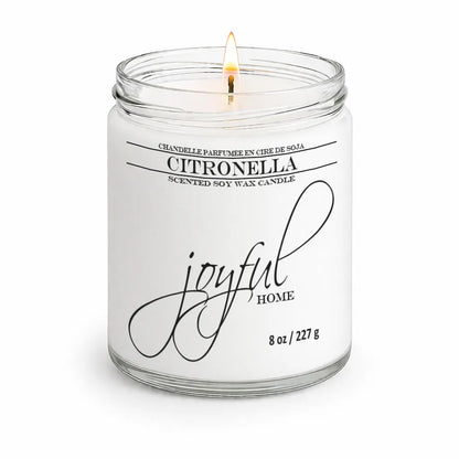Joyful Home Citronella Soy Wax Candle 8oz Dye Free