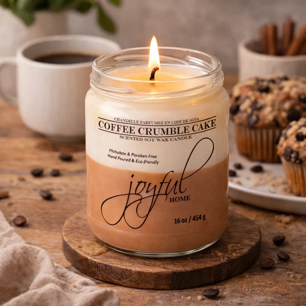 Joyful Home Coffee Crumble Cake Soy Wax Candle 16oz Scene