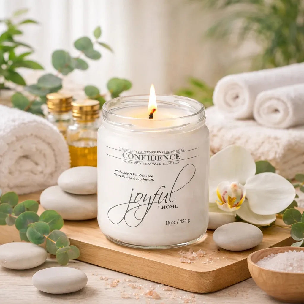 Joyful Home Confidence Soy Wax Candle 16oz Scene