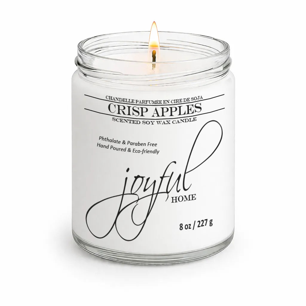 Joyful Home Crisp Apples Soy Wax Candle 8oz Dye Free