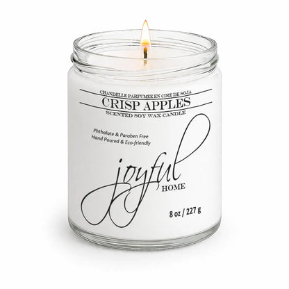 Joyful Home Crisp Apples Soy Wax Candle 8oz Dye Free