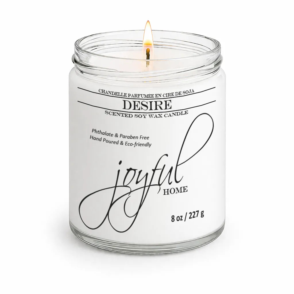 Joyful Home Desire Soy Wax Candle 8oz Dye Free