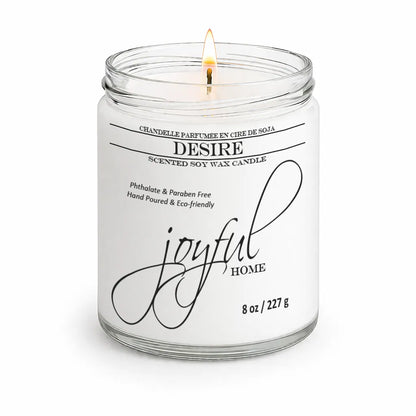 Joyful Home Desire Soy Wax Candle 8oz Dye Free