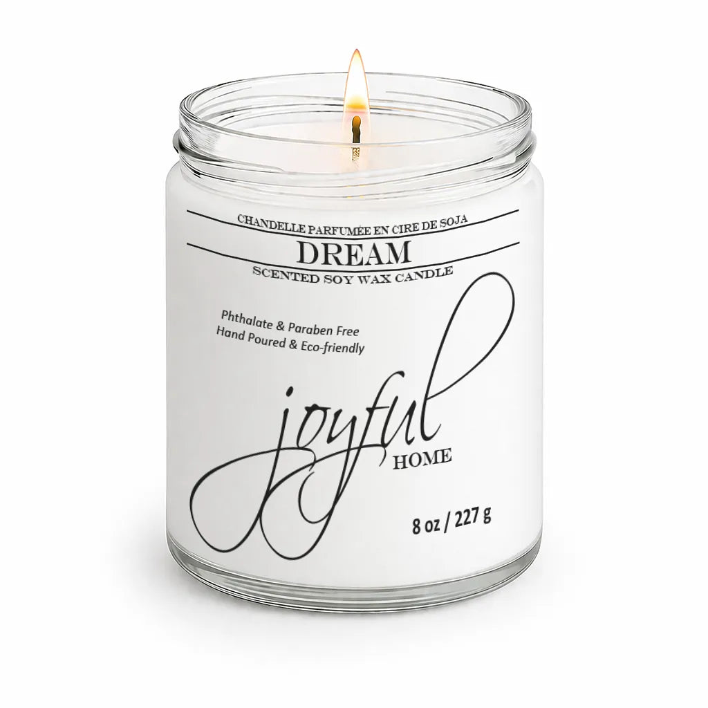 Joyful Home Dream Soy Wax Candle 8oz Dye Free