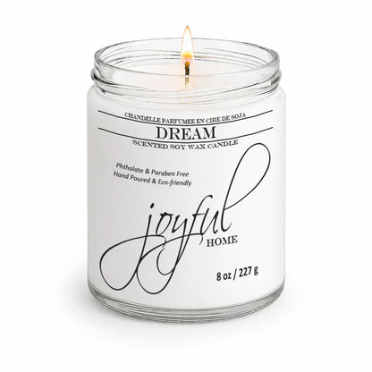 Joyful Home Dream Soy Wax Candle 8oz Dye Free