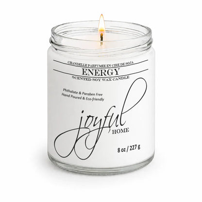 Joyful Home Energy Soy Wax Candle 8oz Dye Free