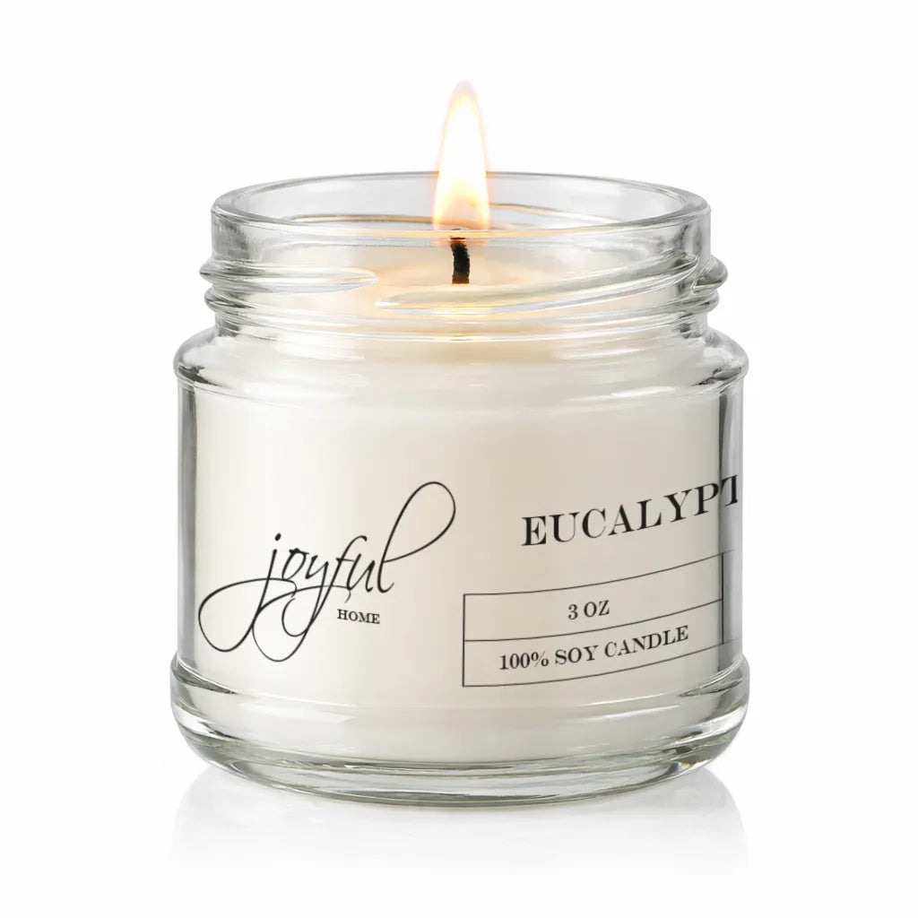 Joyful Home Eucalyptus Soy Wax Candle 3oz Dye Free