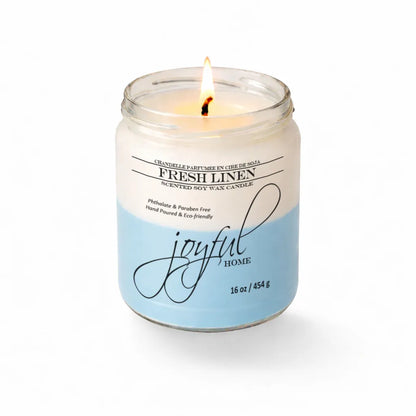 Joyful Home Fresh Linen Soy Wax Candle 16oz