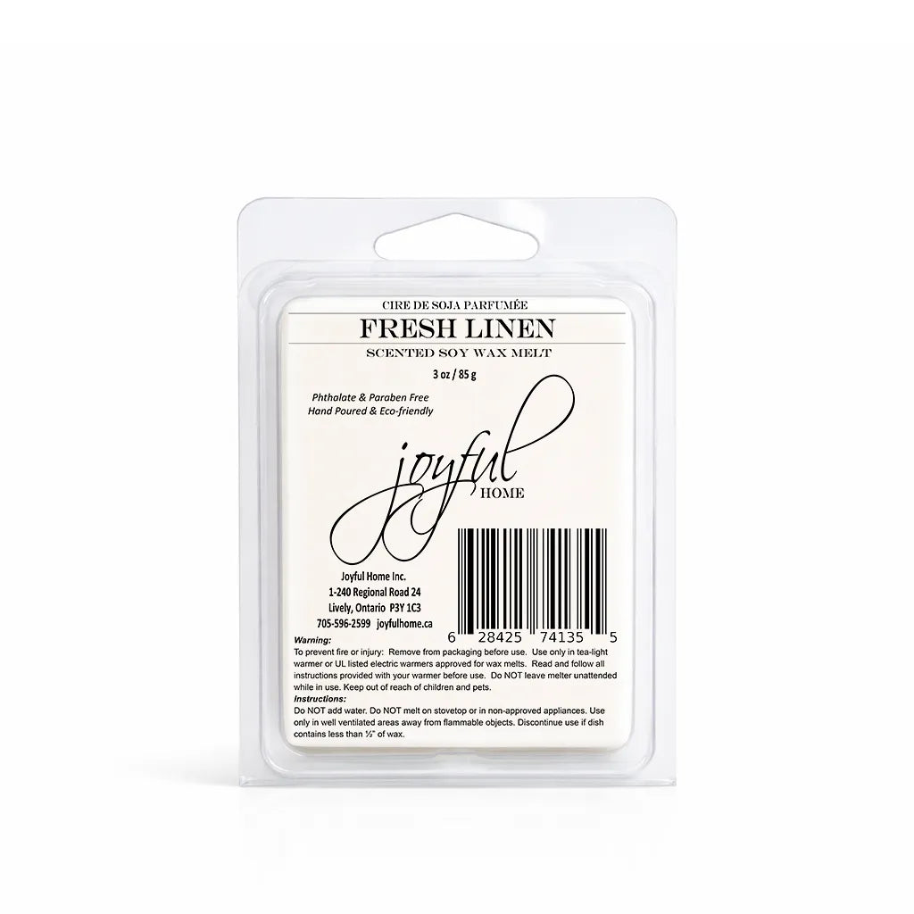 Joyful Home Fresh Linen Soy Wax Melt Dye Free