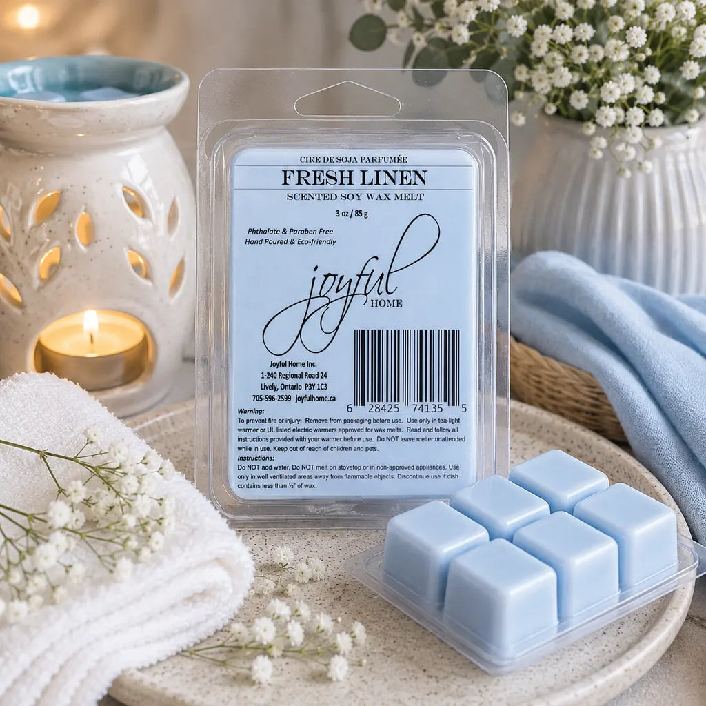 Joyful Home Fresh Linen Soy Wax Melt Scene