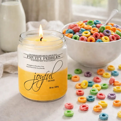 Joyful Home Fruity Pebbles Soy Wax Candle 16oz Scene