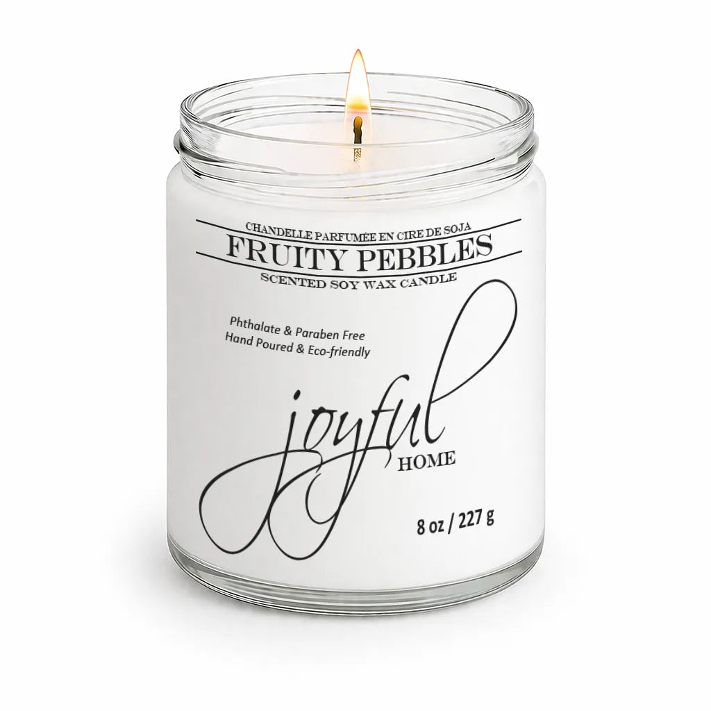 Joyful Home Fruity Pebbles Soy Wax Candle 8oz Dye Free